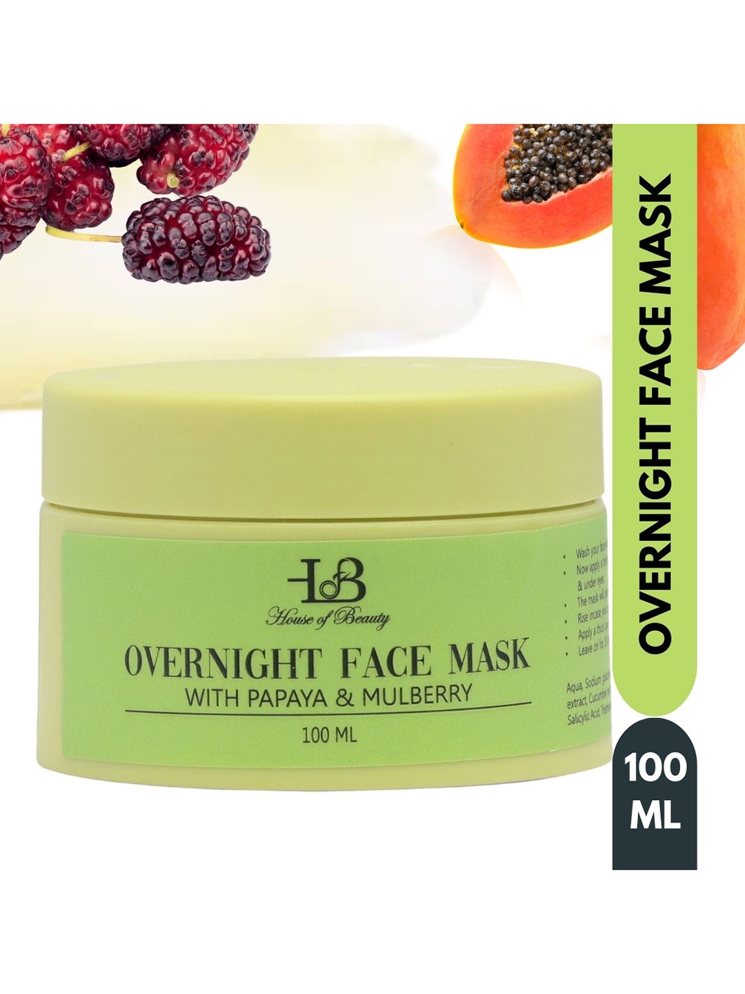 House of Beauty Overnight Face Mask With Papaya and Mulberry 100ml-picture-29