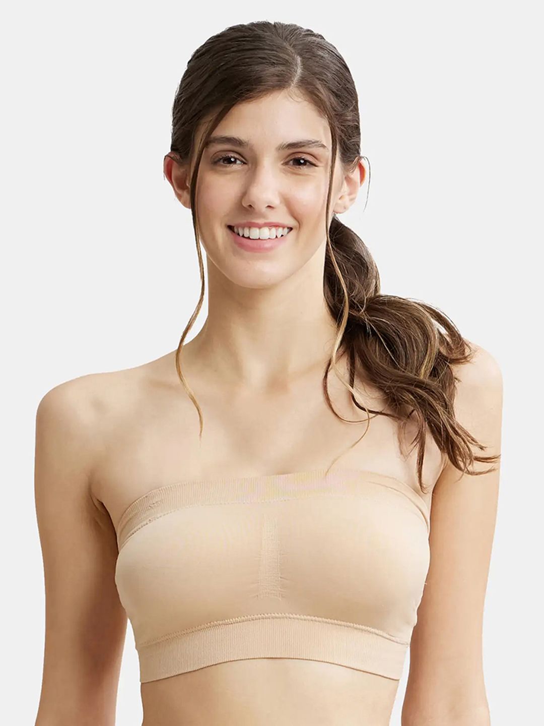 Jockey Wirefree Padded Micro Touch Nylon Elastane Stretch Full Coverage Bandeau Bra-1545-image-42