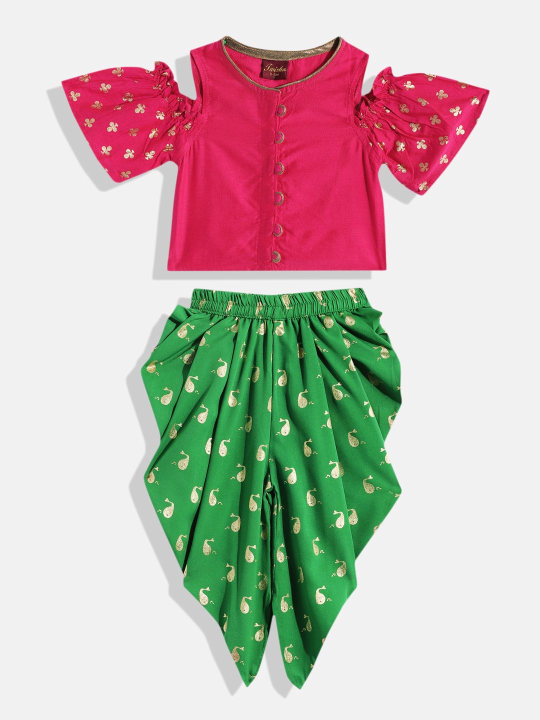 Twisha Girls Printed Top with Dhoti Pants-picture-13