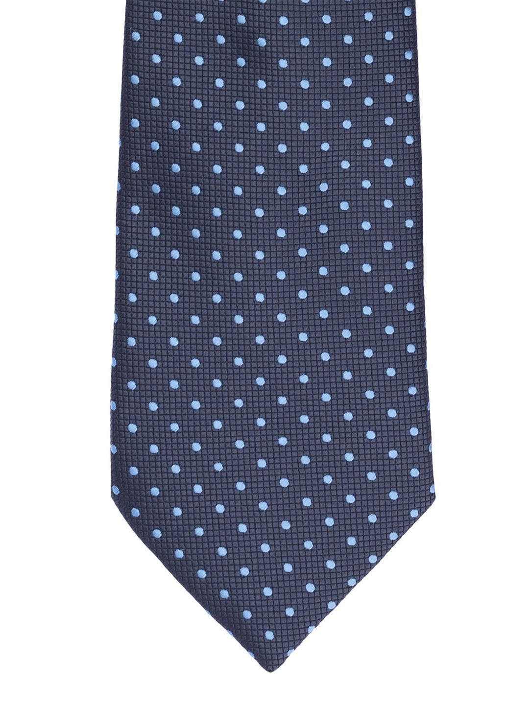 The Tie Hub Men Navy Blue Woven Design Broad Tie-image-45
