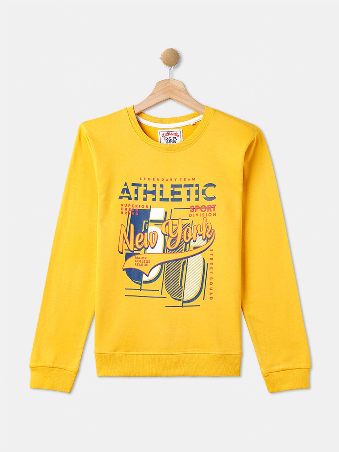 R&B Boys Yellow Printed Cotton Sweatshirt-picture-35