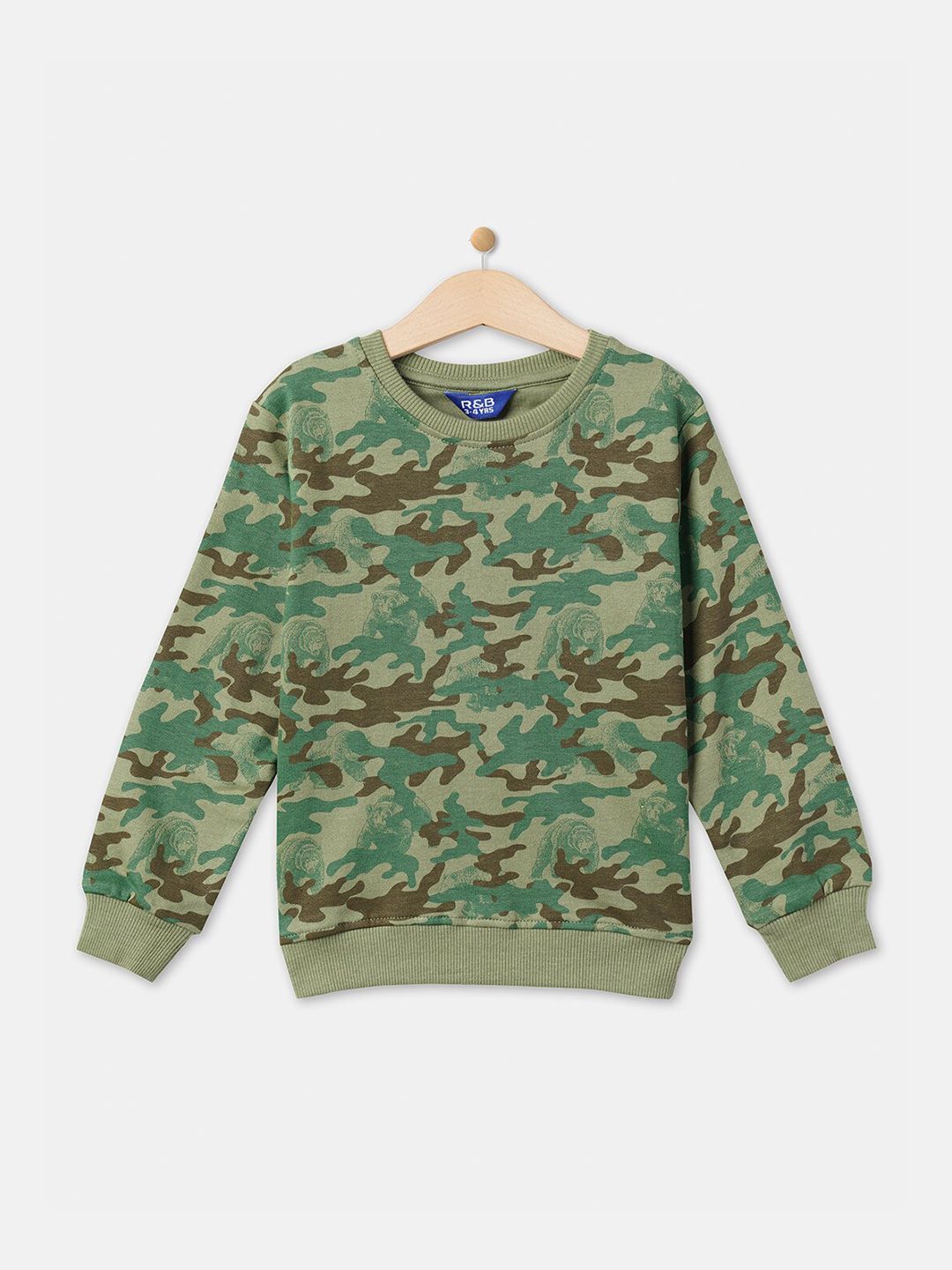 R&B Boys Green Printed Cotton Sweatshirt-picture-49