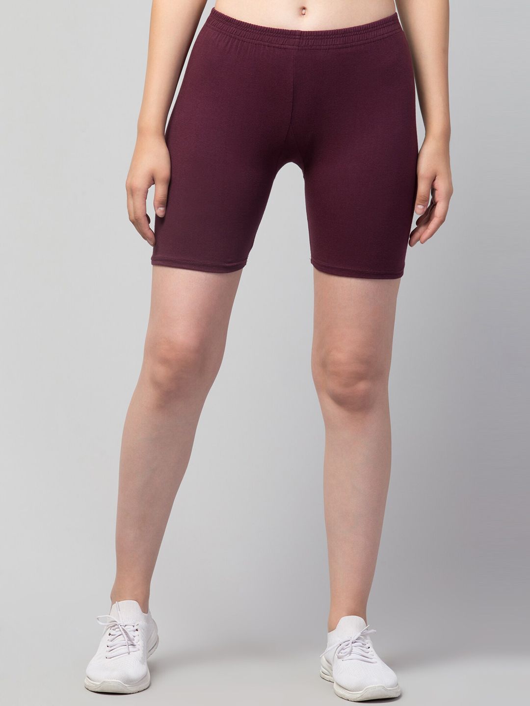 Apraa & Parma Women Maroon Slim Fit Cotton Cycling Shorts-image-1