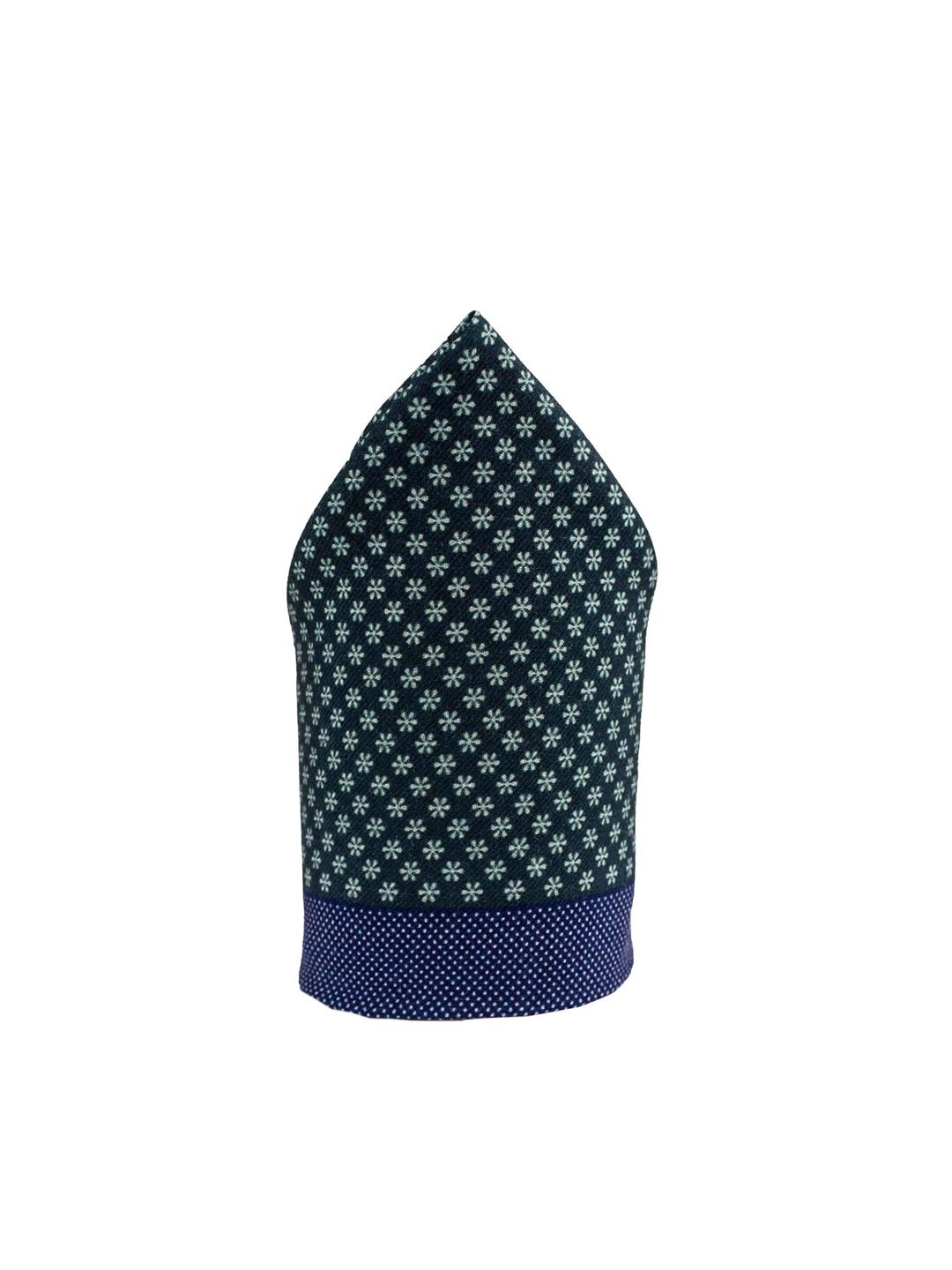 The Tie Hub Men Green Floral Printed Pure Wool Pocket Square-picture-19
