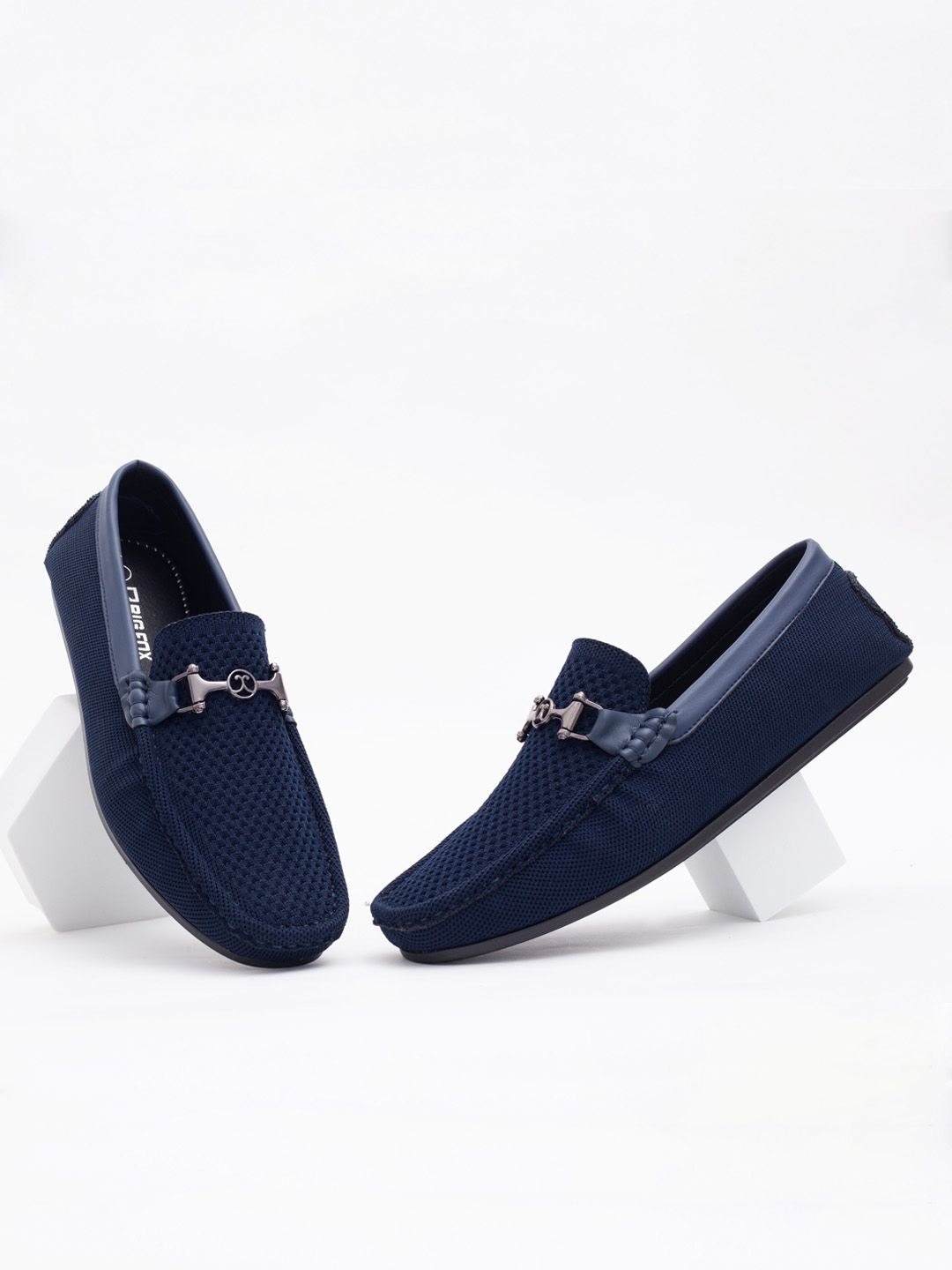 Big Fox Men Blue Woven Design Loafers-picture-15