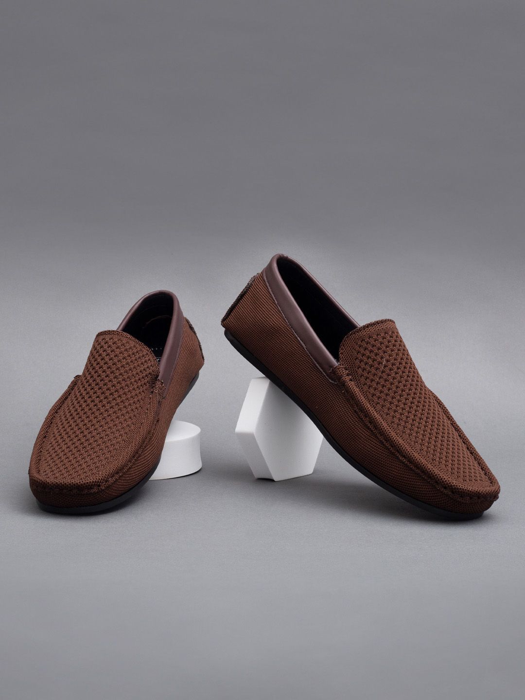 Big Fox Men Brown Woven Design Driving Shoes