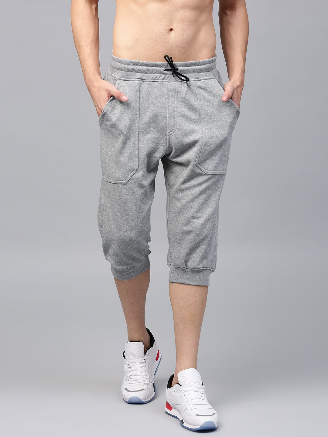 HRX by Hrithik Roshan Men Grey Melange Solid Sports Shorts