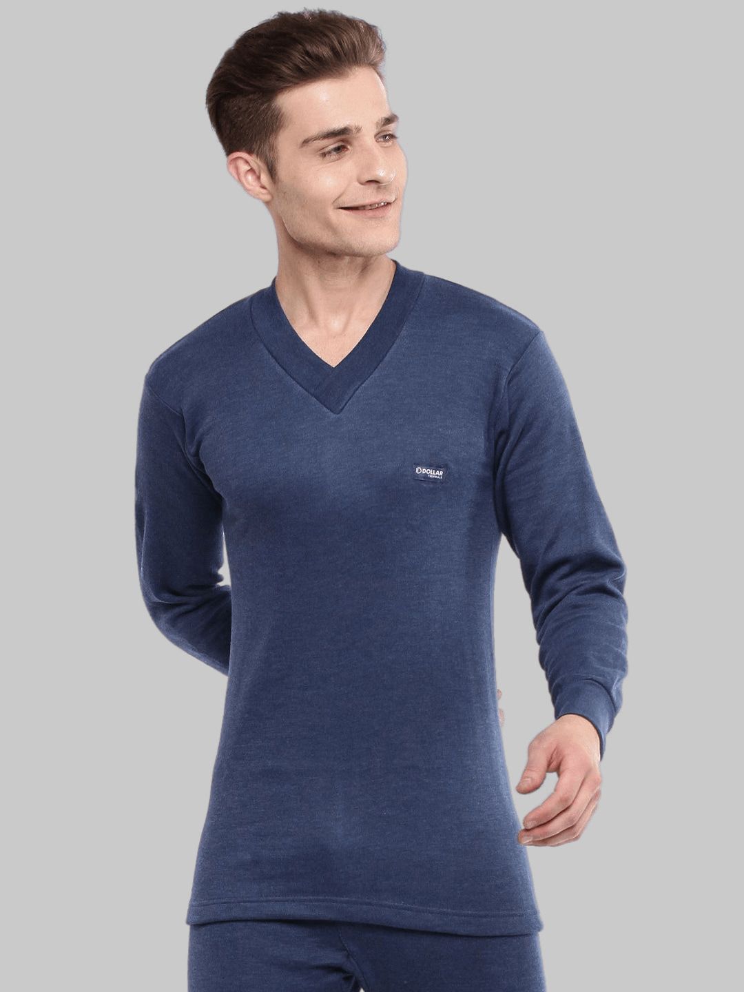 Dollar Men Blue V-Neck Thermal T-Shirt-picture-23