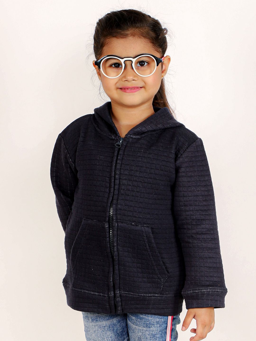 The Mom Store Kids Navy Blue Hooded Sweatshirt-picture-53