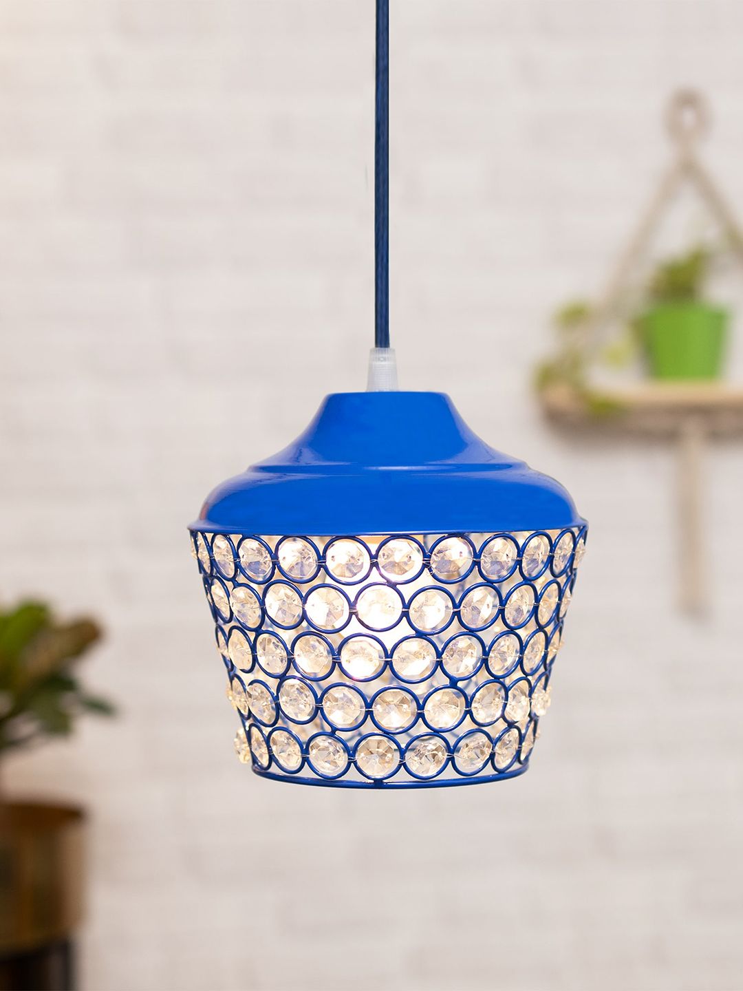 Homesake Blue Solid Crystal Hanging Pendant Lamp-picture-12
