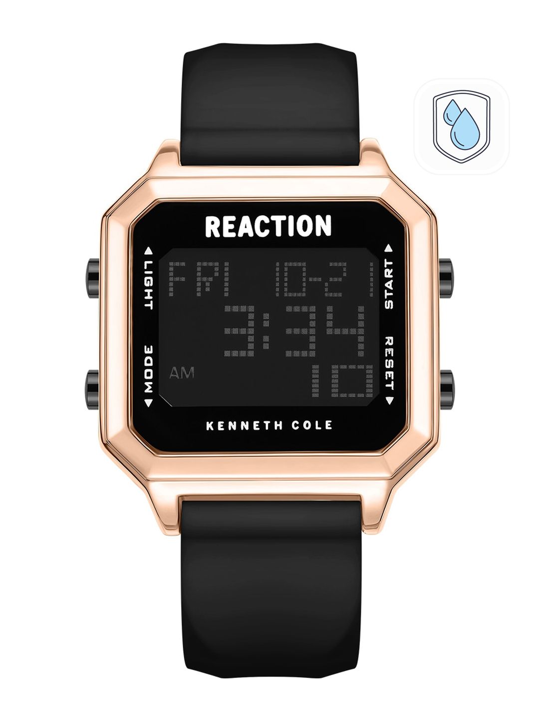 REACTION KENNETH COLE Unisex Black Bracelet Style Straps Digital Watch KRWGP9007801-image-2