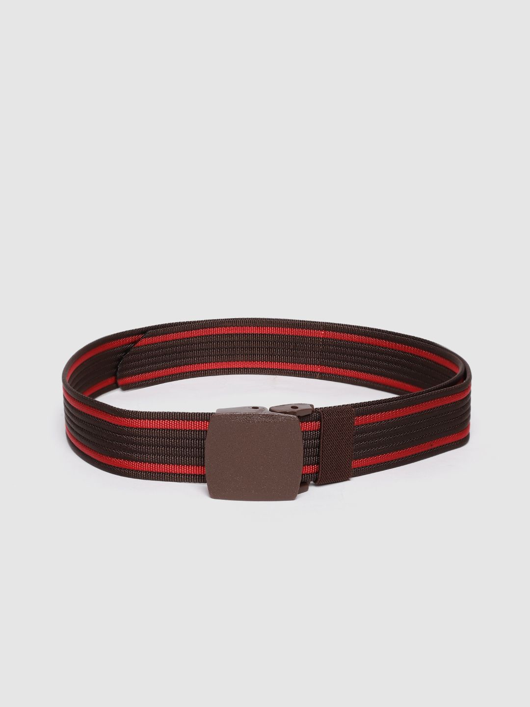HIGHLANDER Men Brown & Red Striped Belt-picture-42