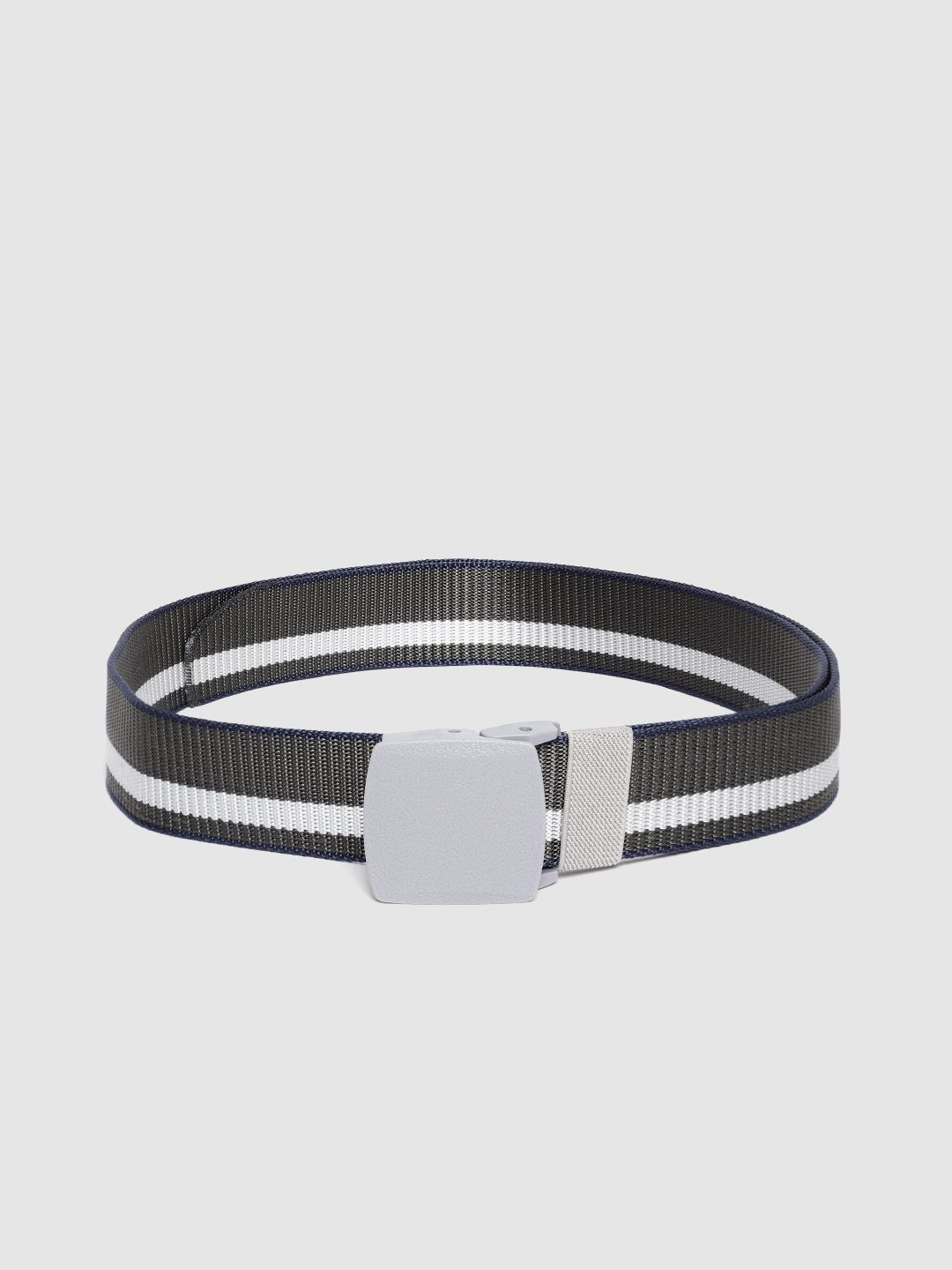 HIGHLANDER Men Black & Grey Striped Belt-picture-28
