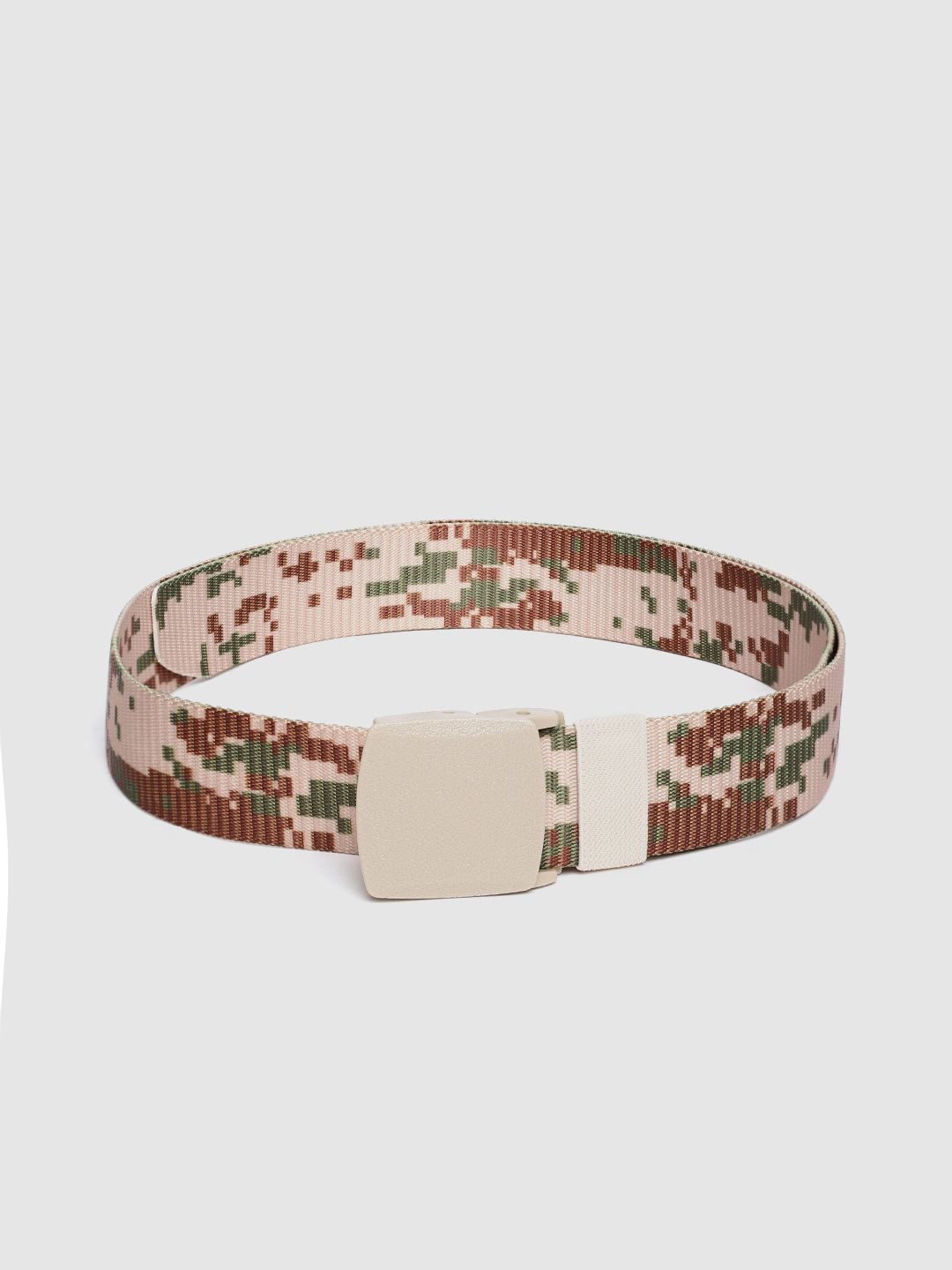 HIGHLANDER Men Beige & Brown Camouflage Print Belt-picture-34