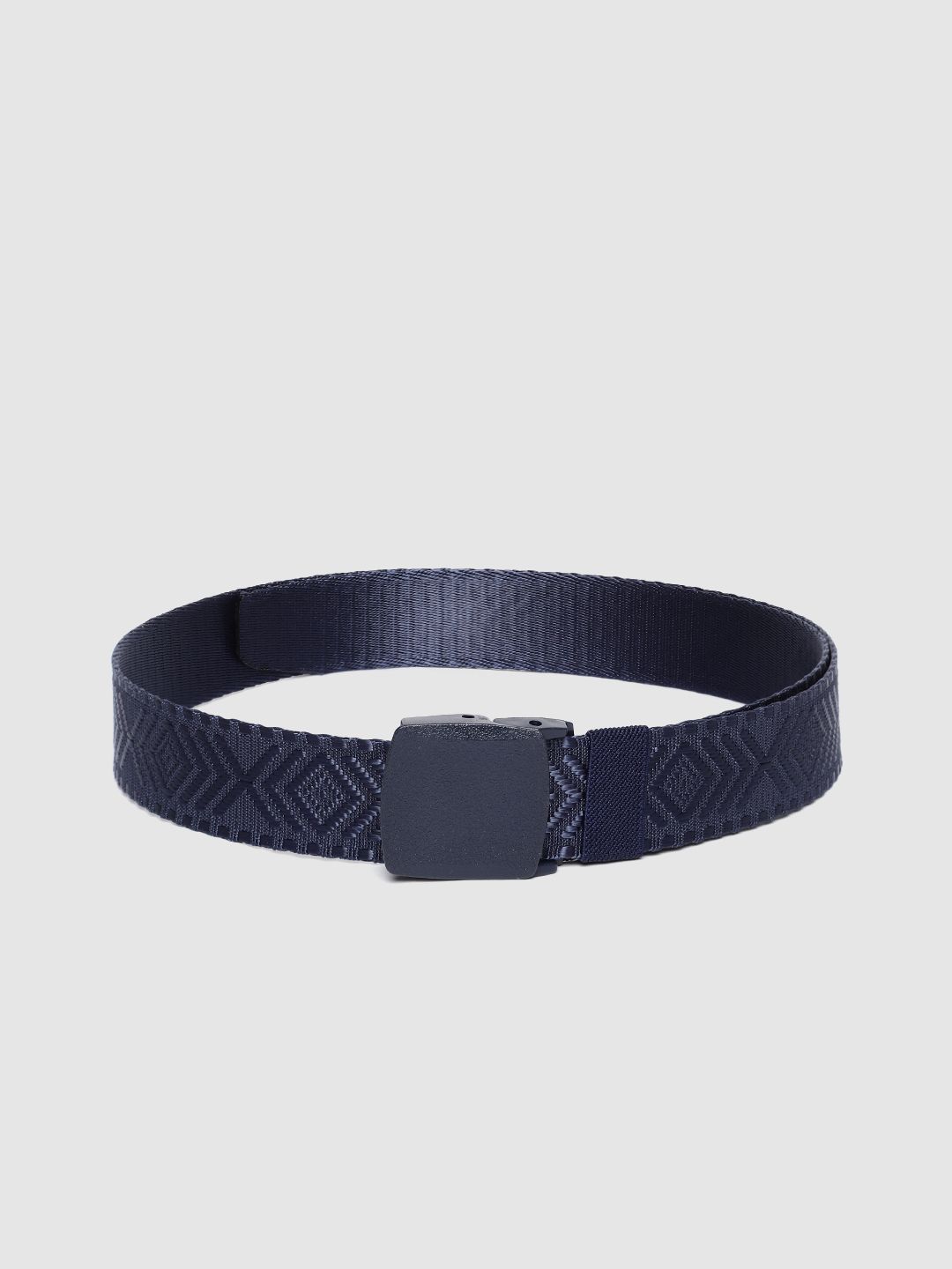 HIGHLANDER Men Navy Blue Woven Design Belt-image-46
