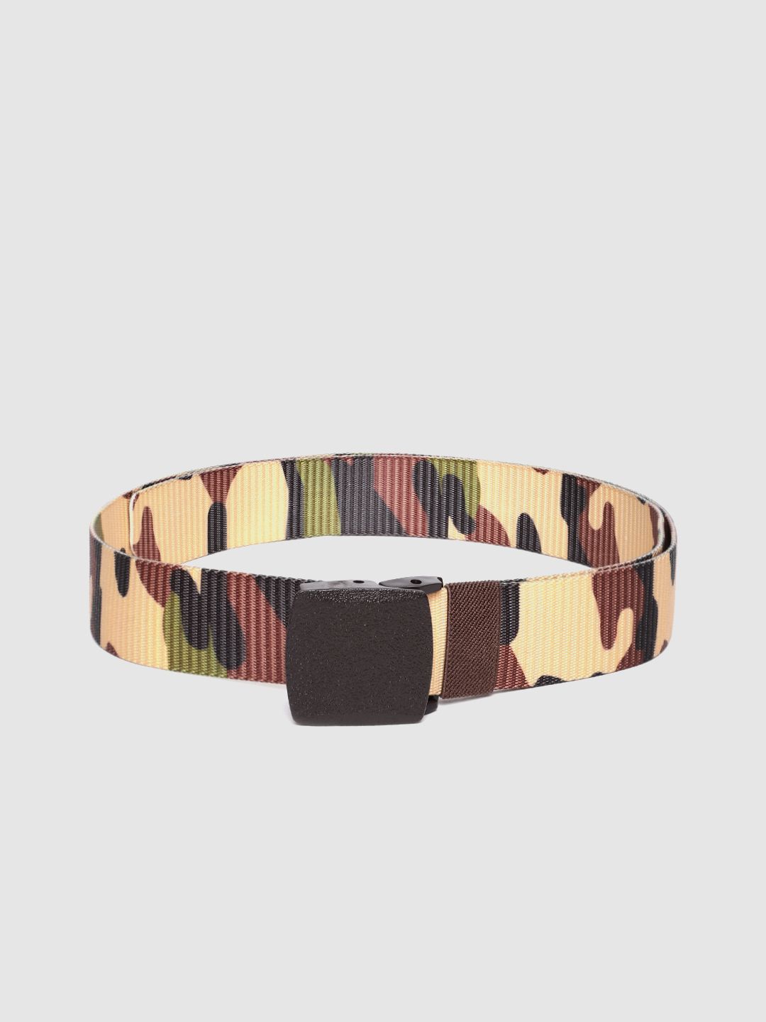 HIGHLANDER Men Beige & Brown Camouflage Print Belt-picture-11