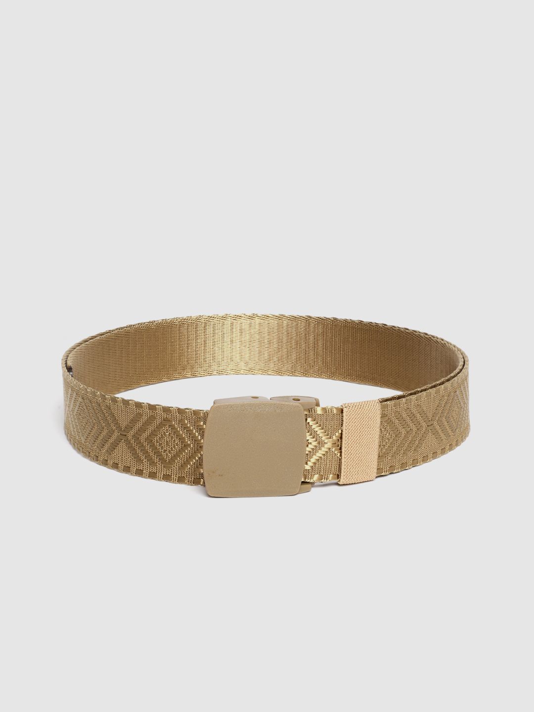 HIGHLANDER Men Gold-Toned Woven Design Belt-image-28
