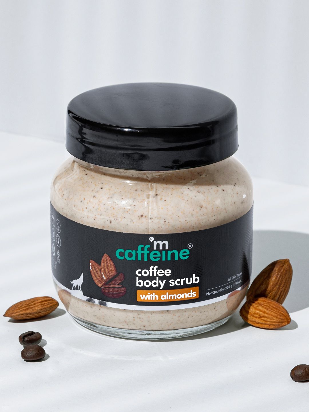 MCaffeine Creamy Coffee & Almond Moisturizing Exfoliating & Tan Removal Body Scrub - 200g