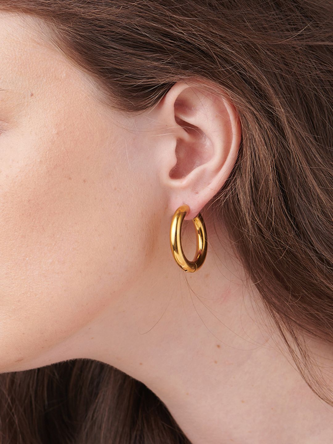 PALMONAS 18k Gold Plated Contemporary Hoop Earrings-picture-39
