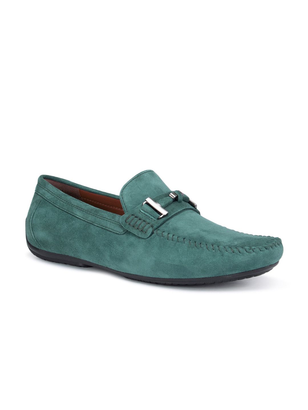 ROSSO BRUNELLO Men Green Leather Loafers-image-38