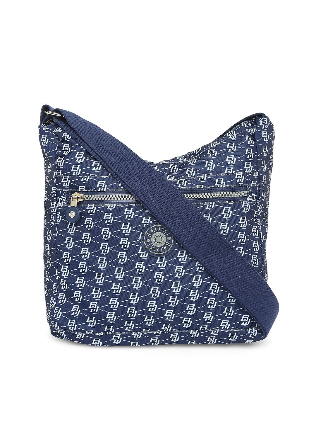 BAOMI Blue & White Printed Nylon Messenger Bag-picture-16