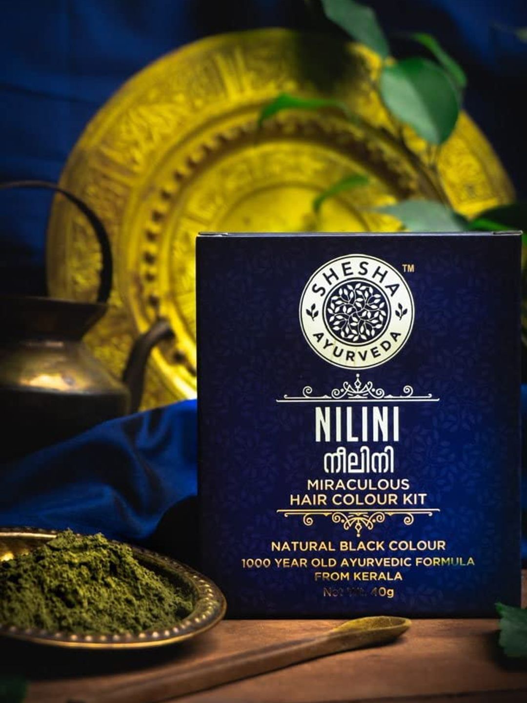 SHESHA AYURVEDA Nilini Miraculous Hair Colour Kit 40g - Natural Black-image-44