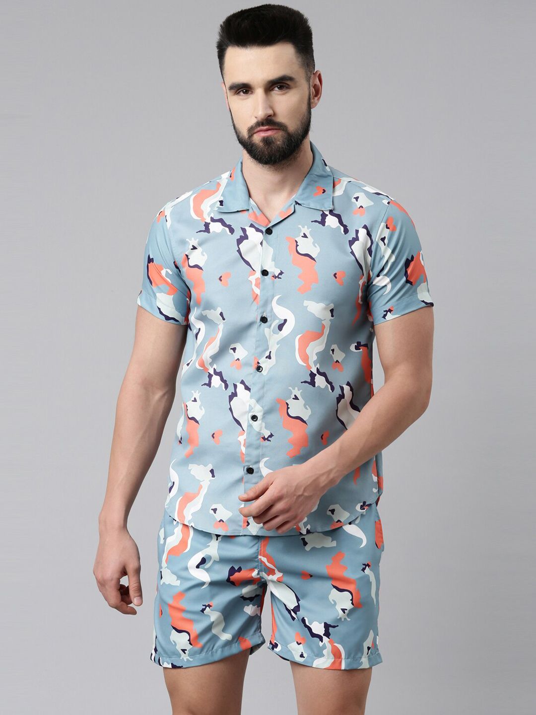 TRUNDZ Men Blue & White Printed Night suit-picture-29