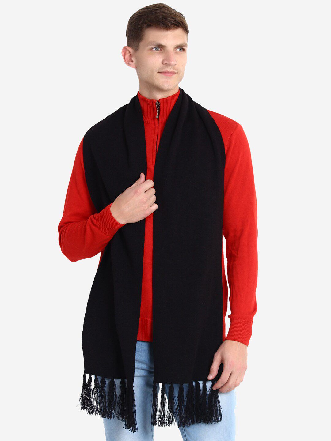 JoE Hazel Men Black Solid Muffler-picture-34
