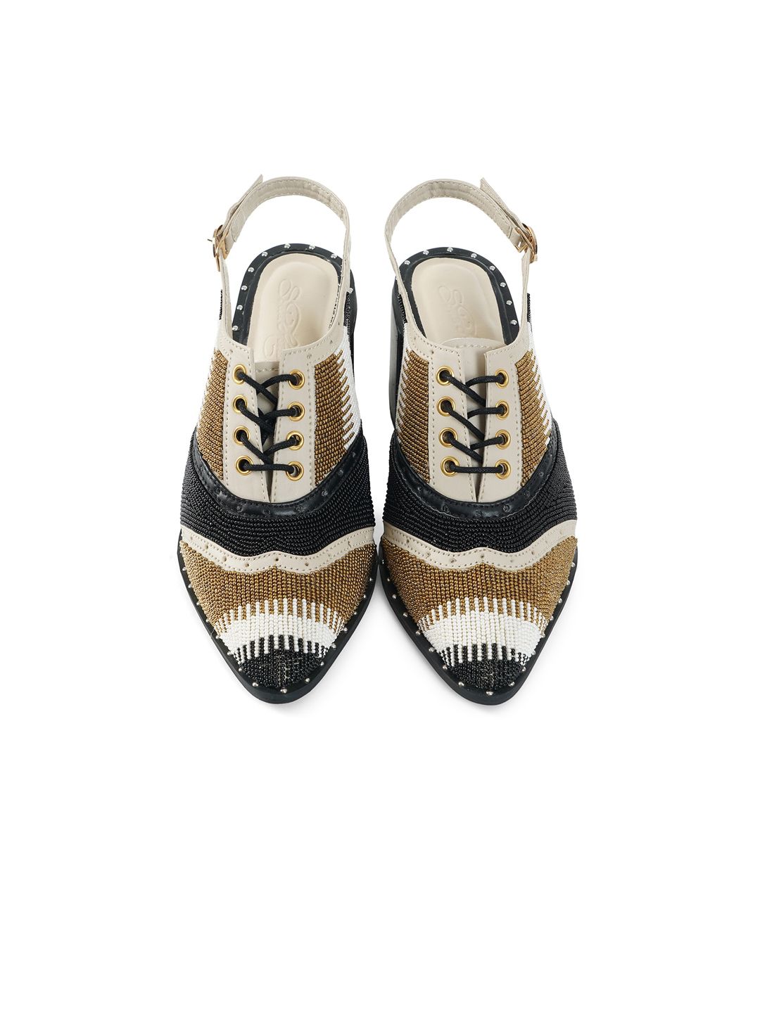 Sole House Brown & Black Printed PU Block Pumps-image-47