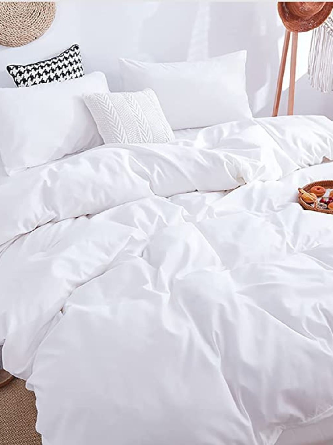 Sleeping Owls- because your sleep matters White Solid Pure Cotton Single Bedding Set-image-42