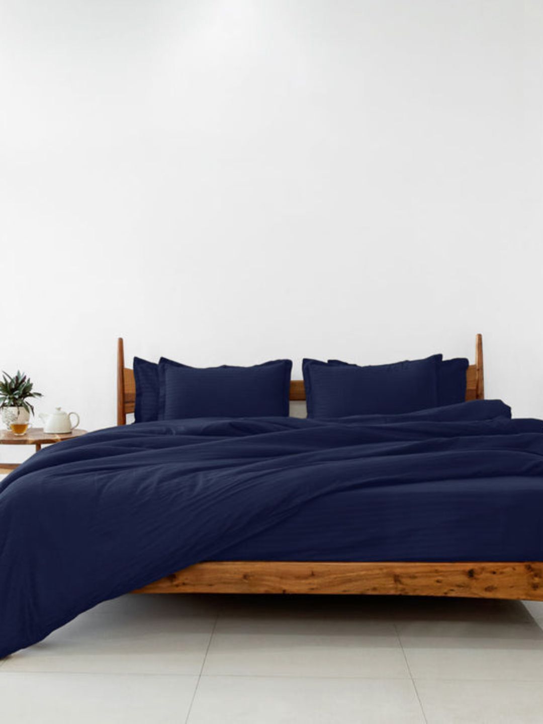 Sleeping Owls- because your sleep matters Navy Blue Pure Cotton Double Queen Bedding Set-image-42