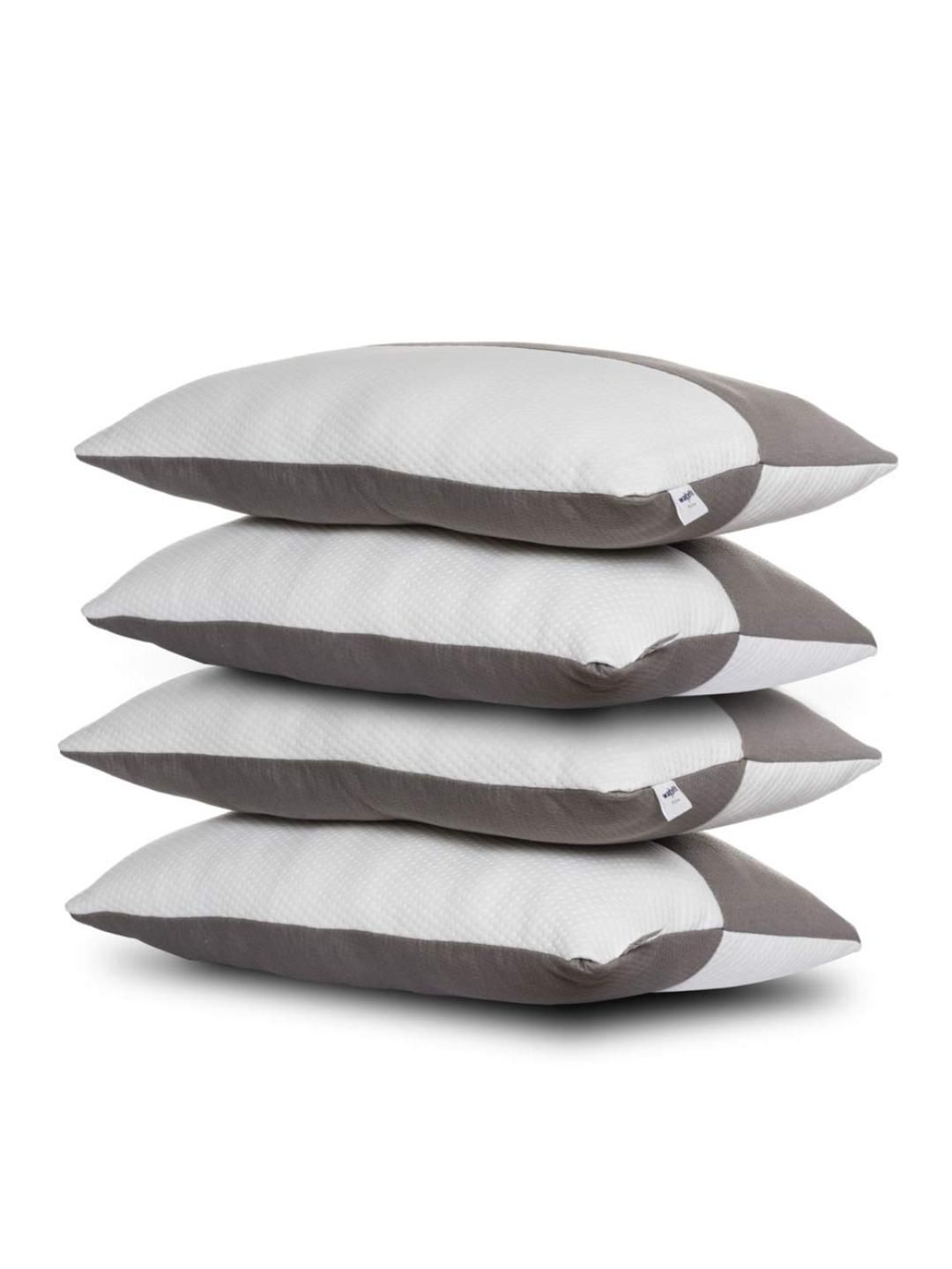 wakefit Set Of 4 White & Grey 300 GSM Hollow Fibre Sleep Pillows-picture-44