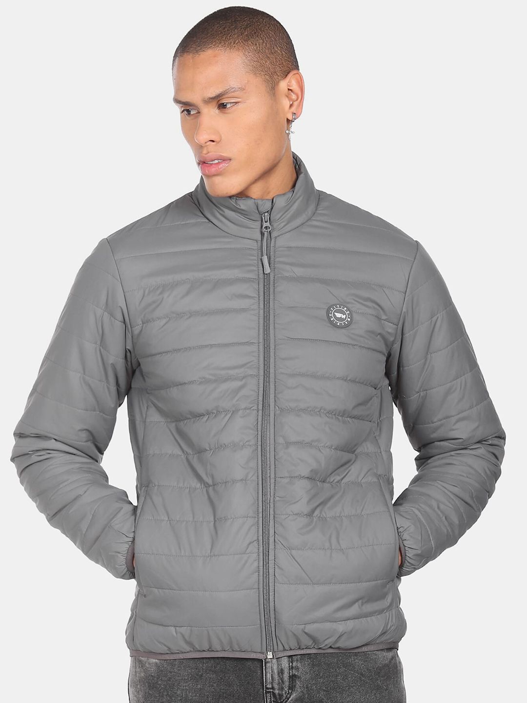 Flying Machine Men Grey Padded Jacket Price History