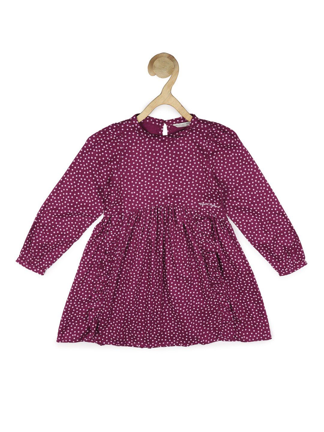 Peter England Girls Purple & White Printed Dress-picture-21