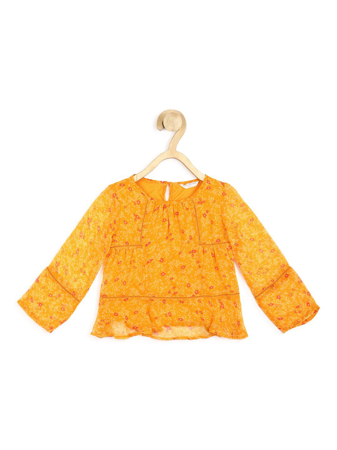 Peter England Girls Orange Floral Printed Top-picture-36