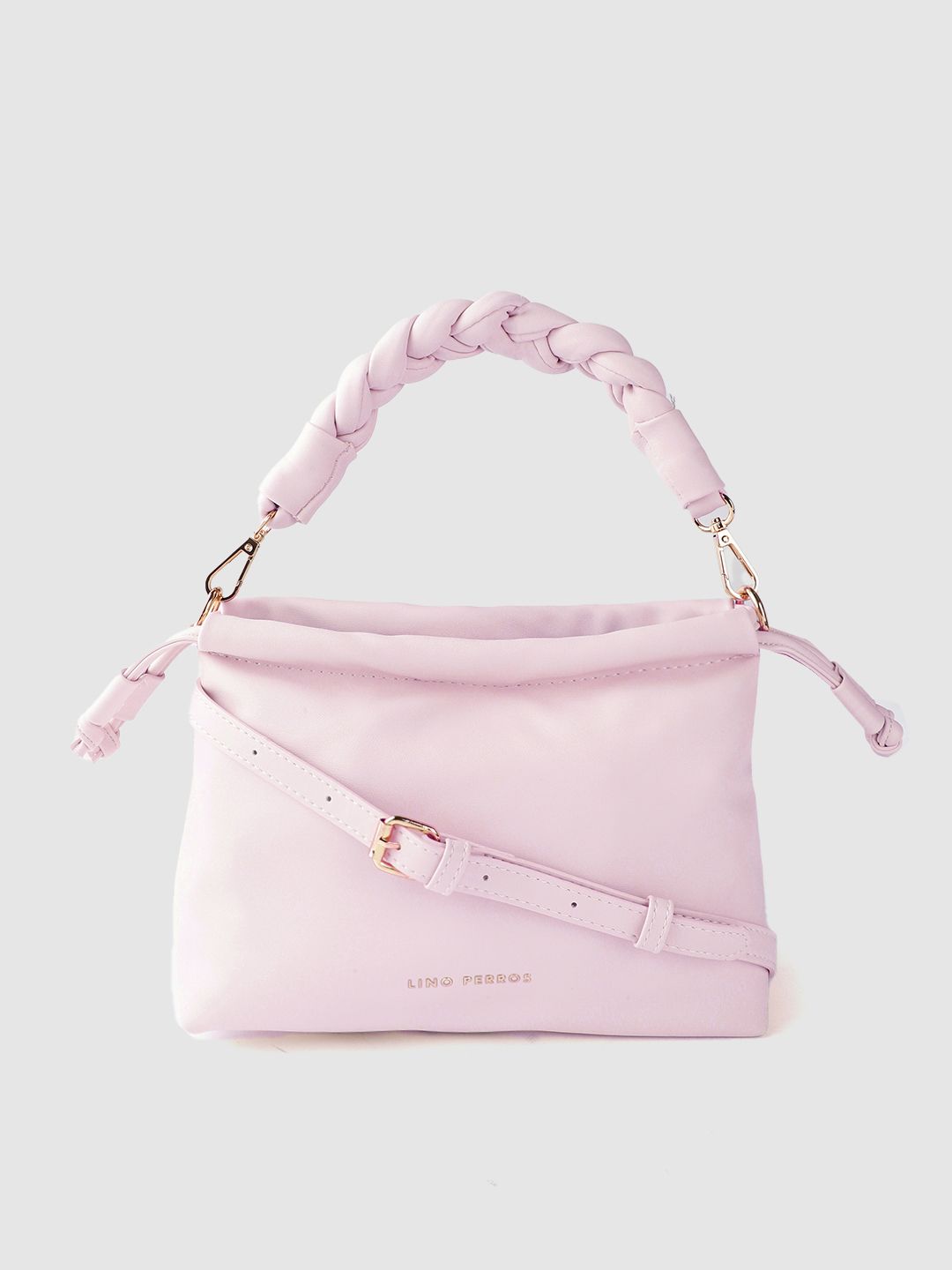 Lino Perros Lavender Structured Handheld Bag with Detachable Sling Strap-picture-15