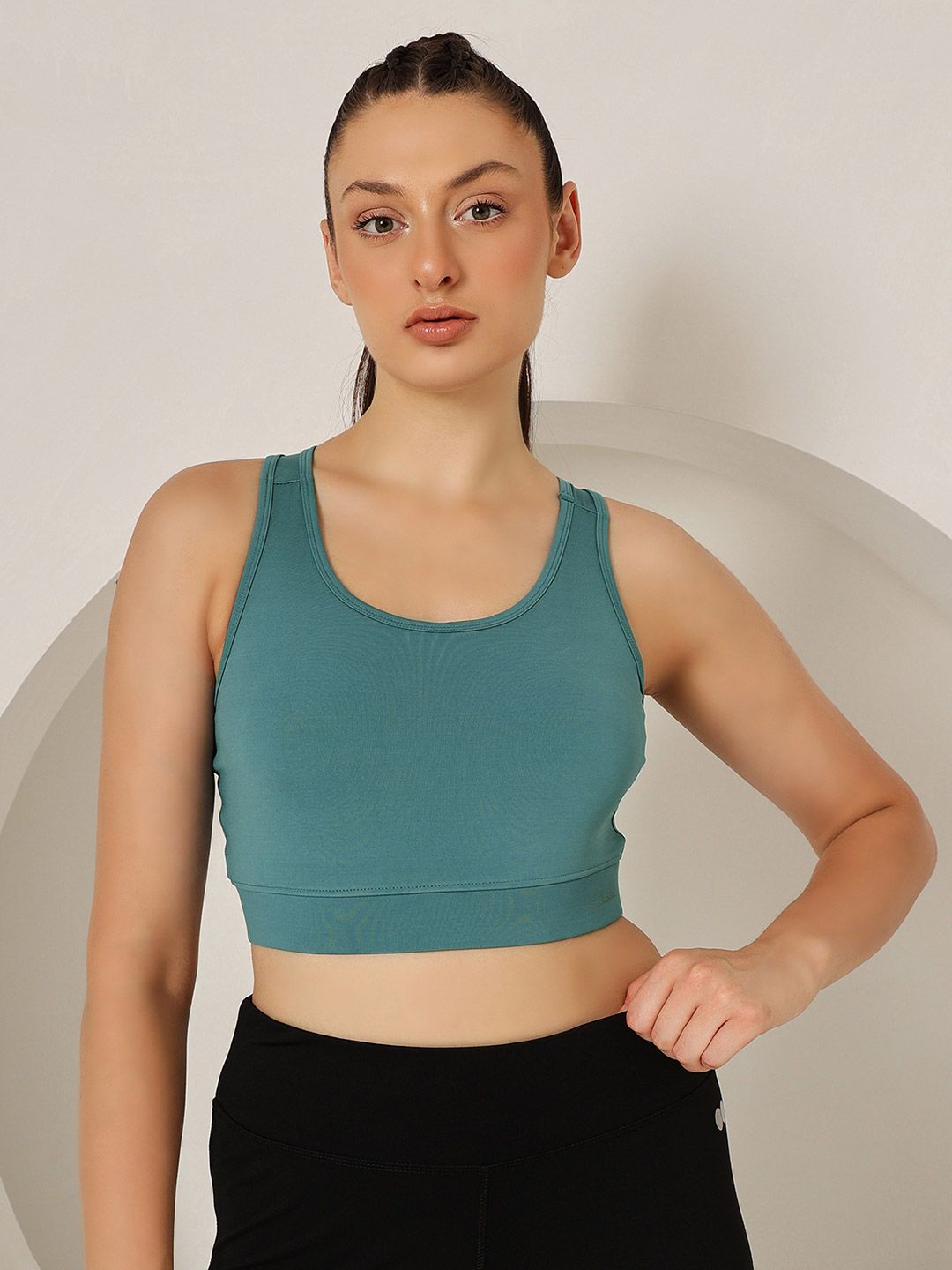 Clovia Blue Lightly Padded Sports Bra