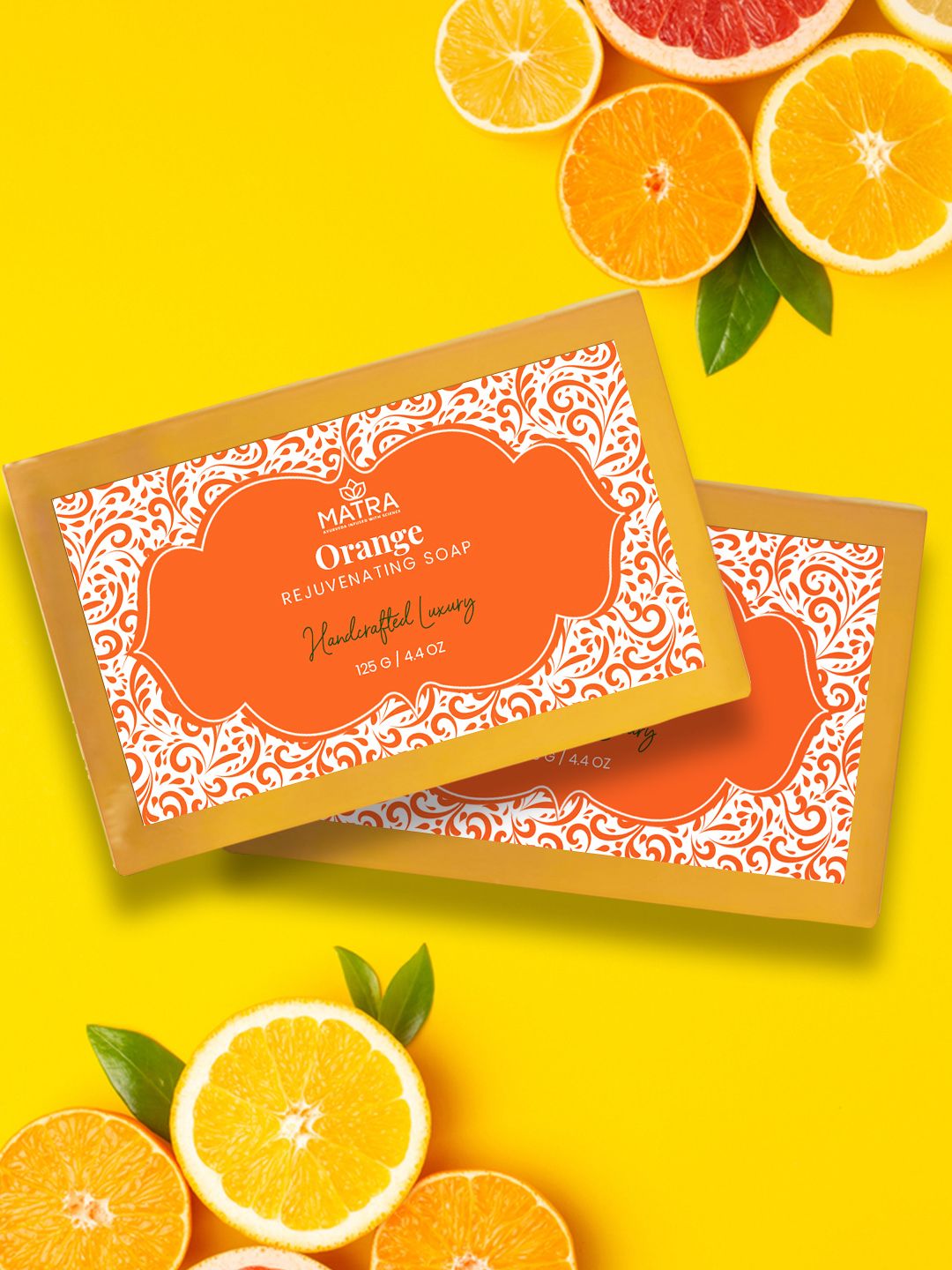 MATRA Set Of 2 Handcrafted Luxury Orange Rejuvenating Soap with Bergamot Oil - 125g each-picture-23