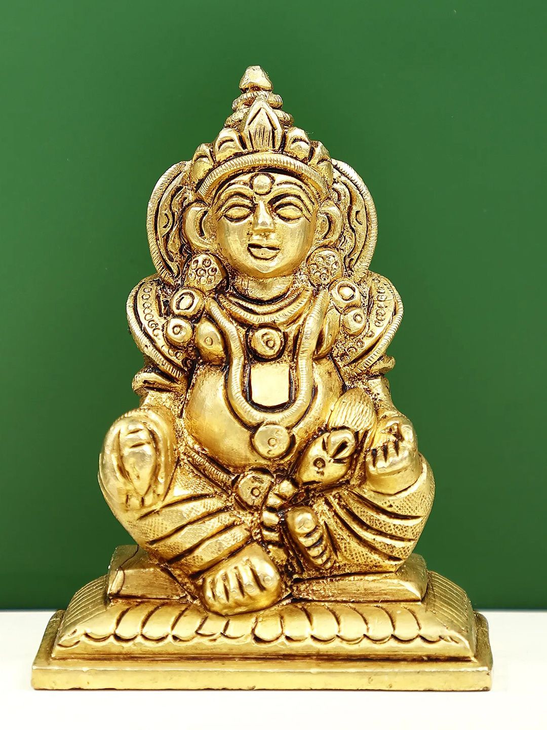 Exotic India Gold Toned Tibetan Buddhist Kubera Religious Idol Showpiece-picture-38