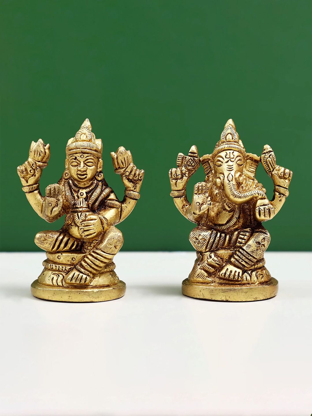 Exotic India Lakshmi Ganesha Brass Statue-picture-12