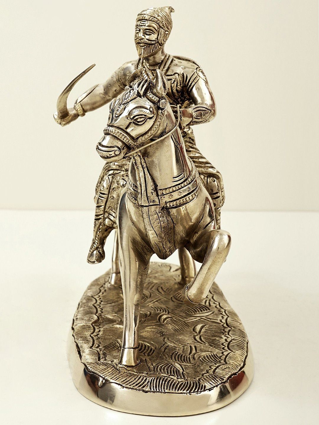 Exotic India Chhatrapati Shivaji Maharaj on Horse Brass Statue-picture-29