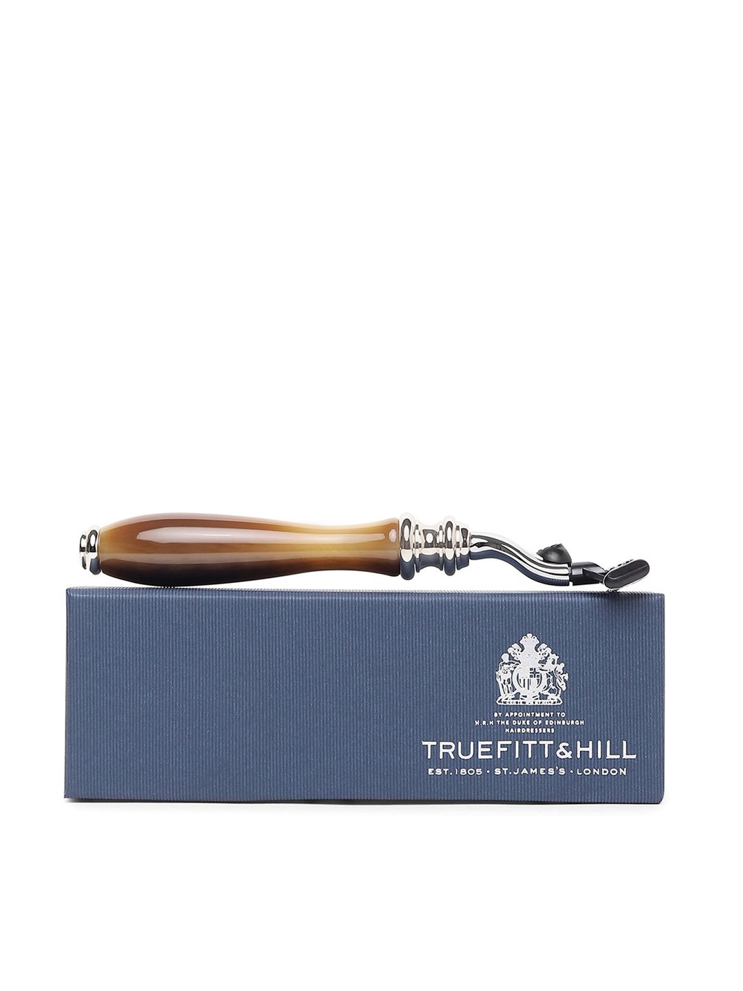 TRUEFITT & HILL Faux Horn Chrome Wellington Mach-3 Shaving Razor-picture-29