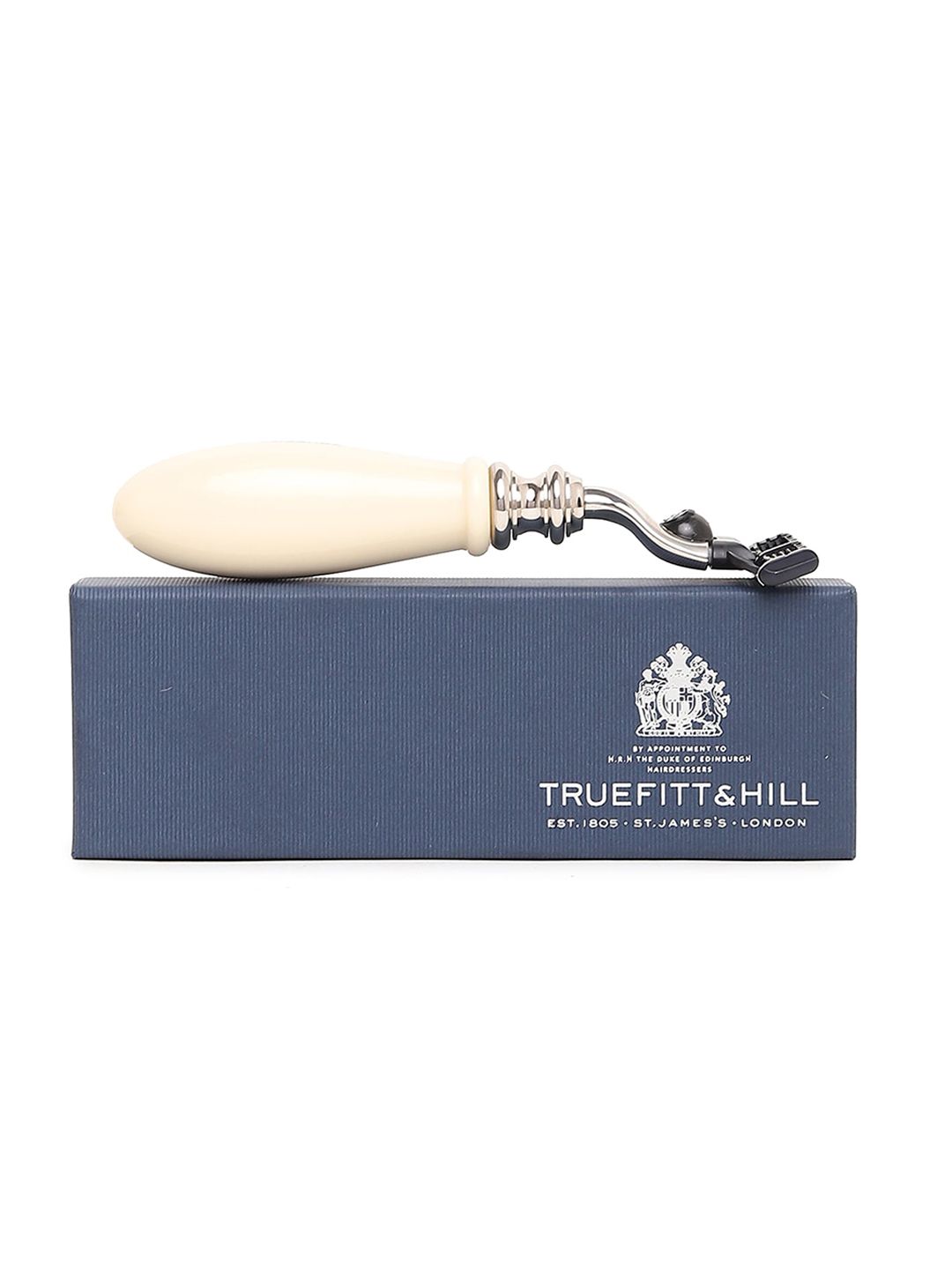 TRUEFITT & HILL Faux Ivory Chrome Regency Hand Crafted Mach-3 Shaving Razor-image-5