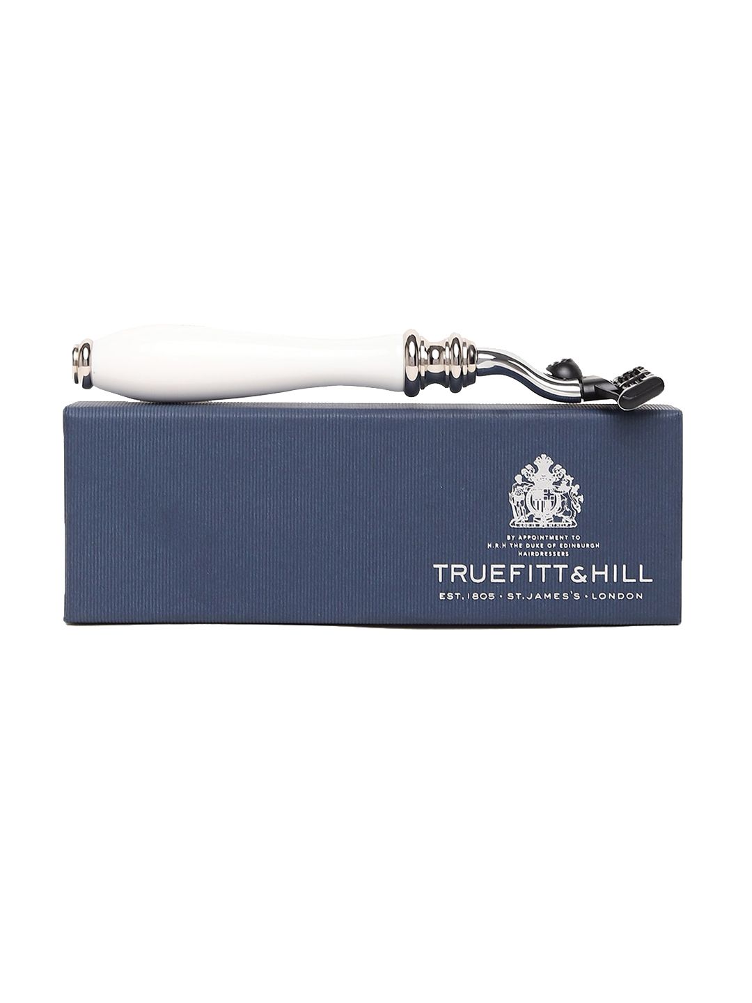 TRUEFITT & HILL Men Faux Porcelain Chrome Wellington Mach-3 Shaving Razor-image-6