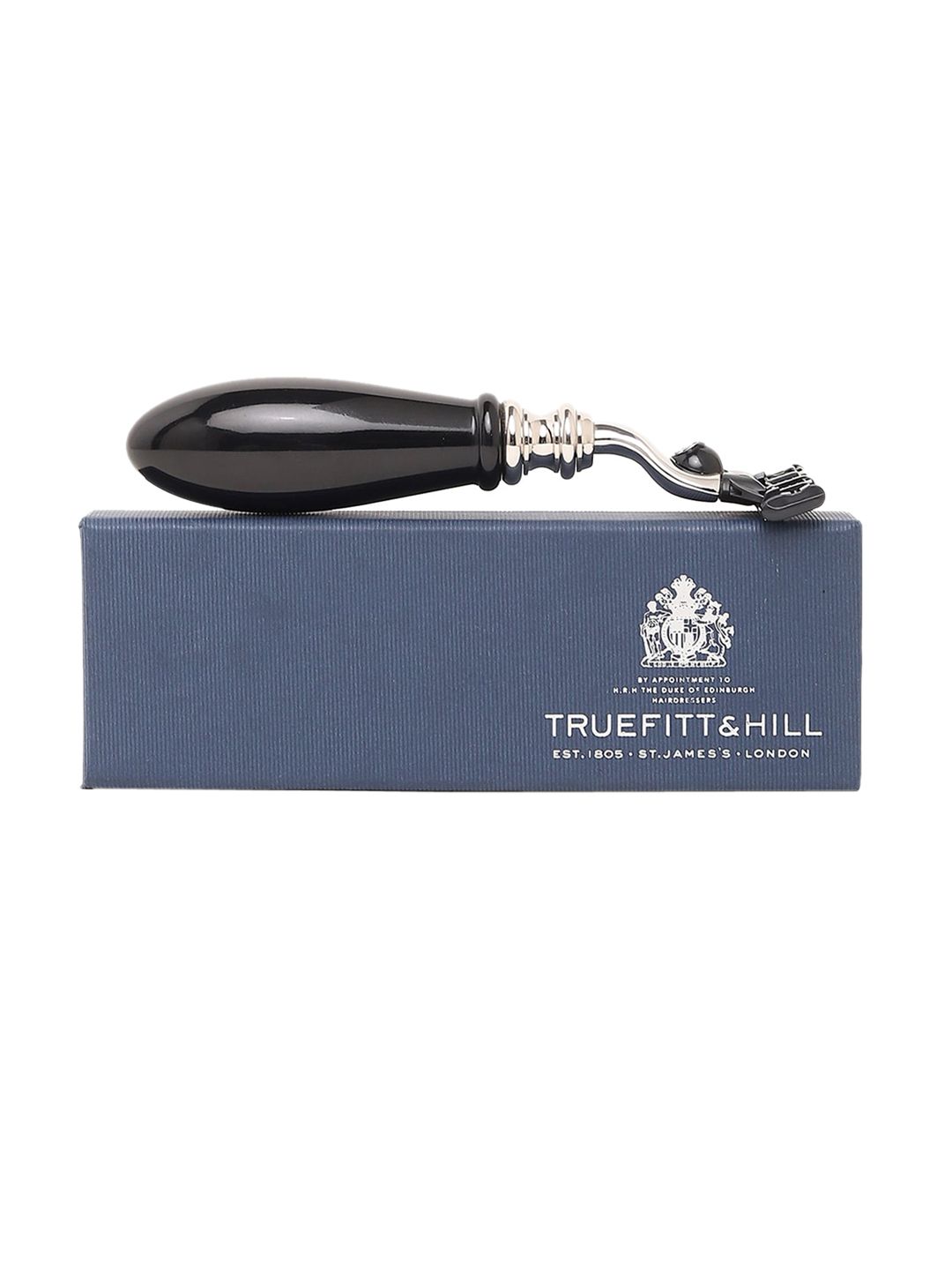 TRUEFITT & HILL Men Faux Ebony Chrome Regency Mach-3 Shaving Razor-image-3