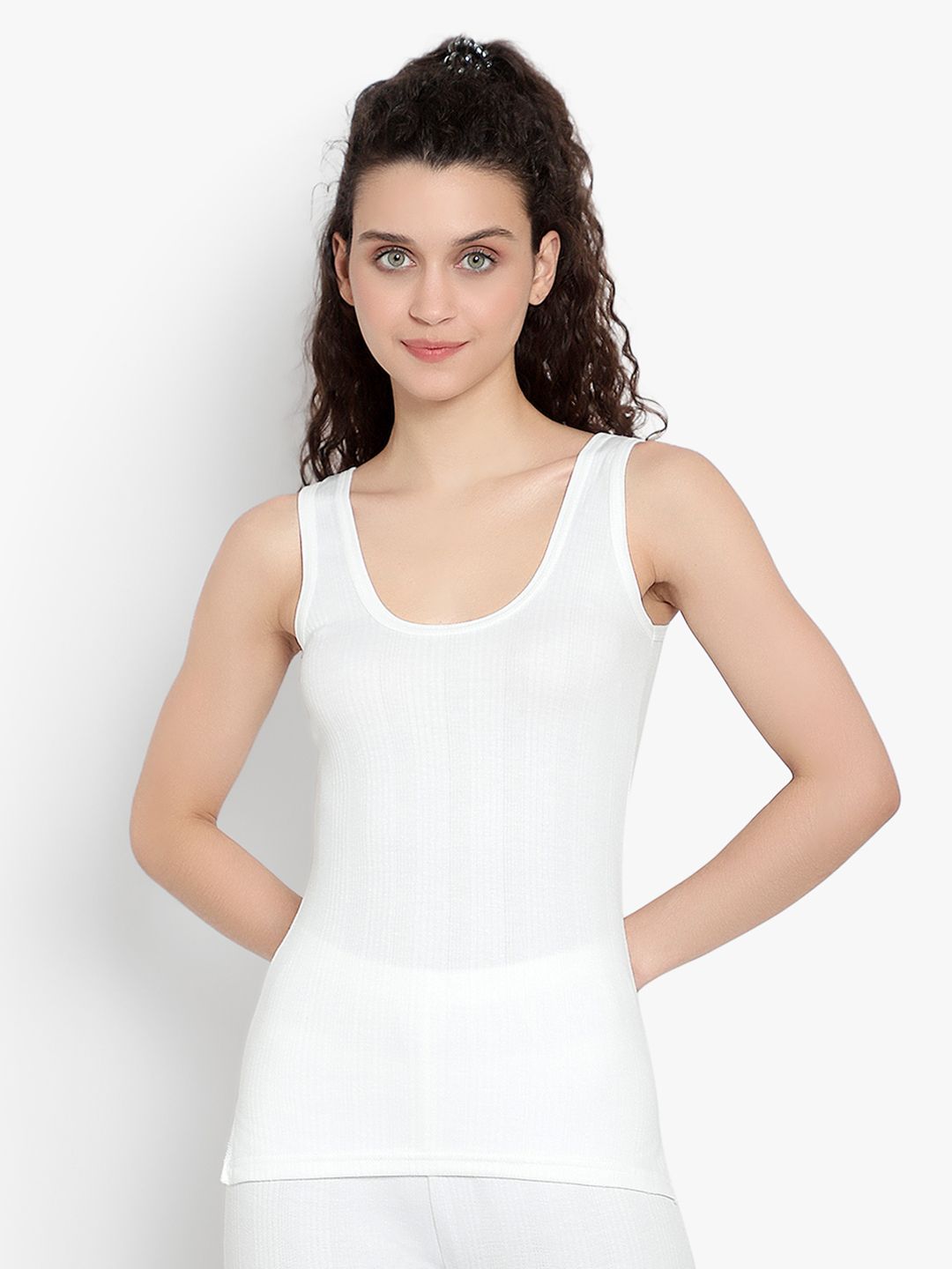 SKY HEIGHTS Women White Cotton Thermal Tops-image-40