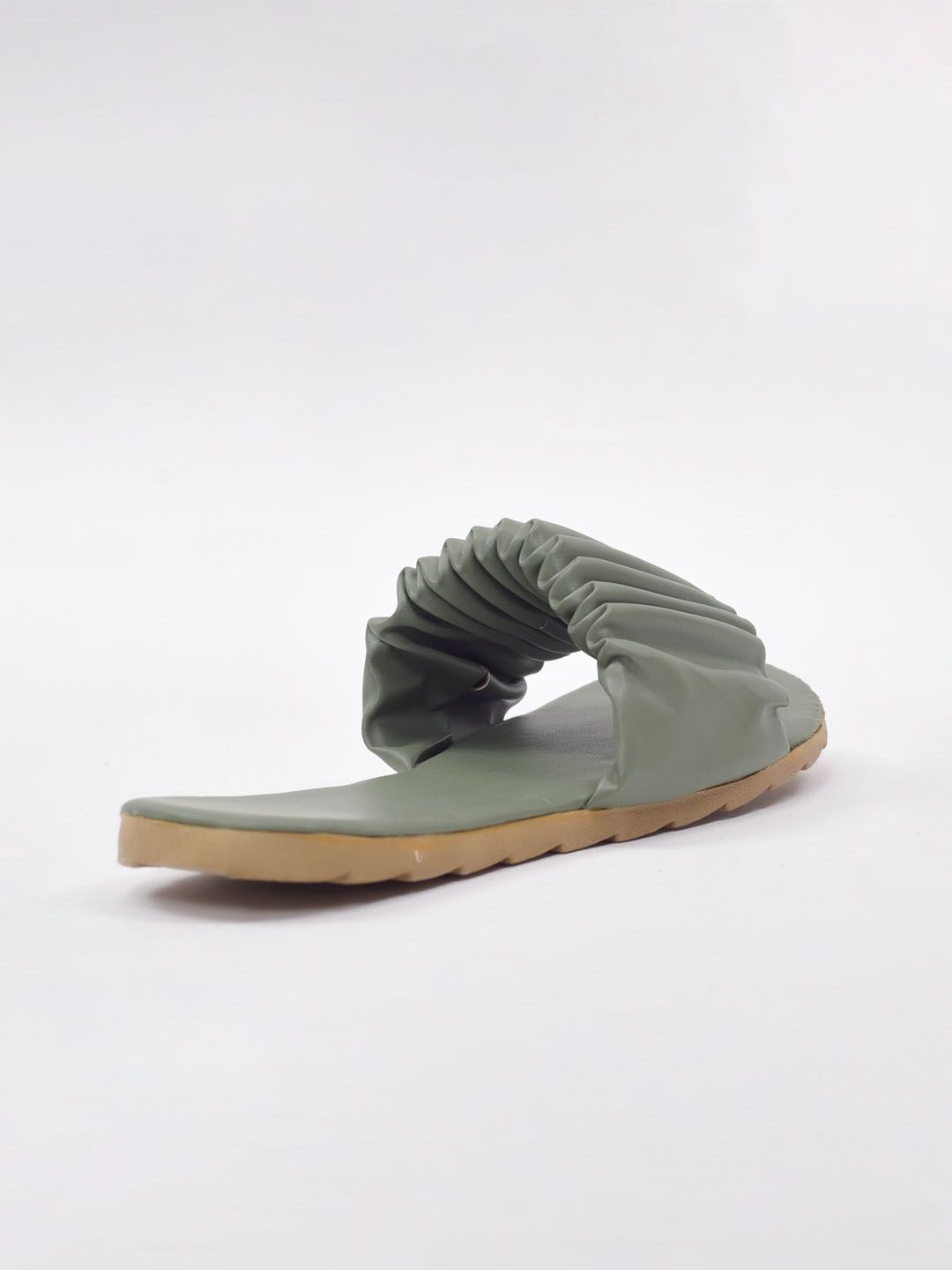 Apratim Women Green Textured Party One Toe Flats-picture-33
