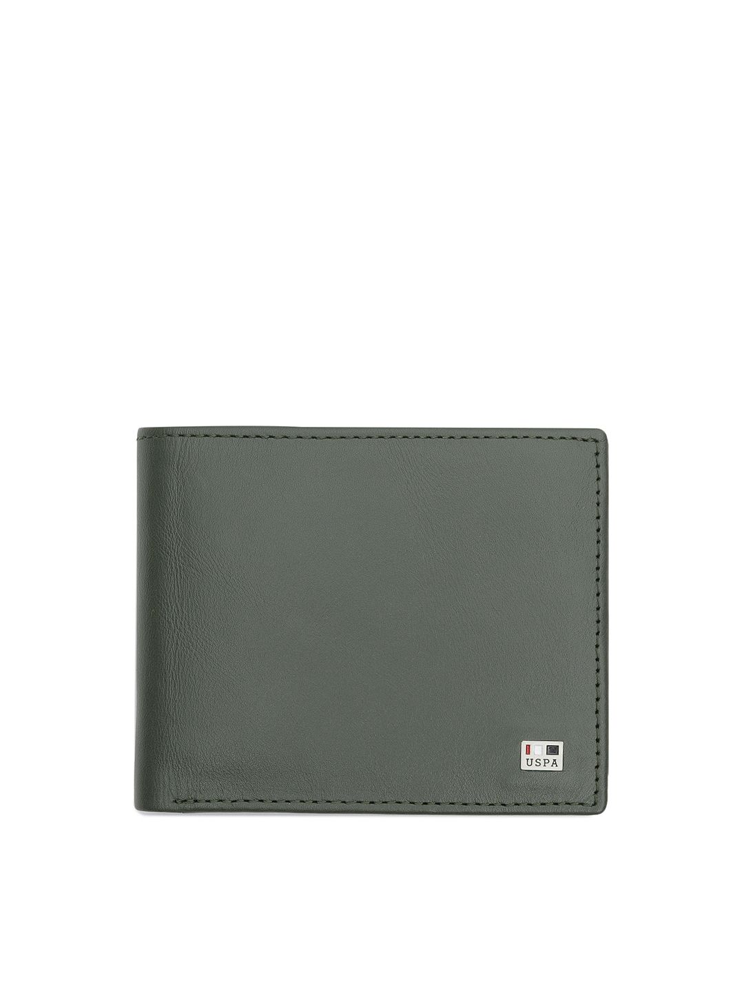 u.s. polo assn. U S Polo Assn Men Olive Green Leather Two Fold Wallet-picture-16
