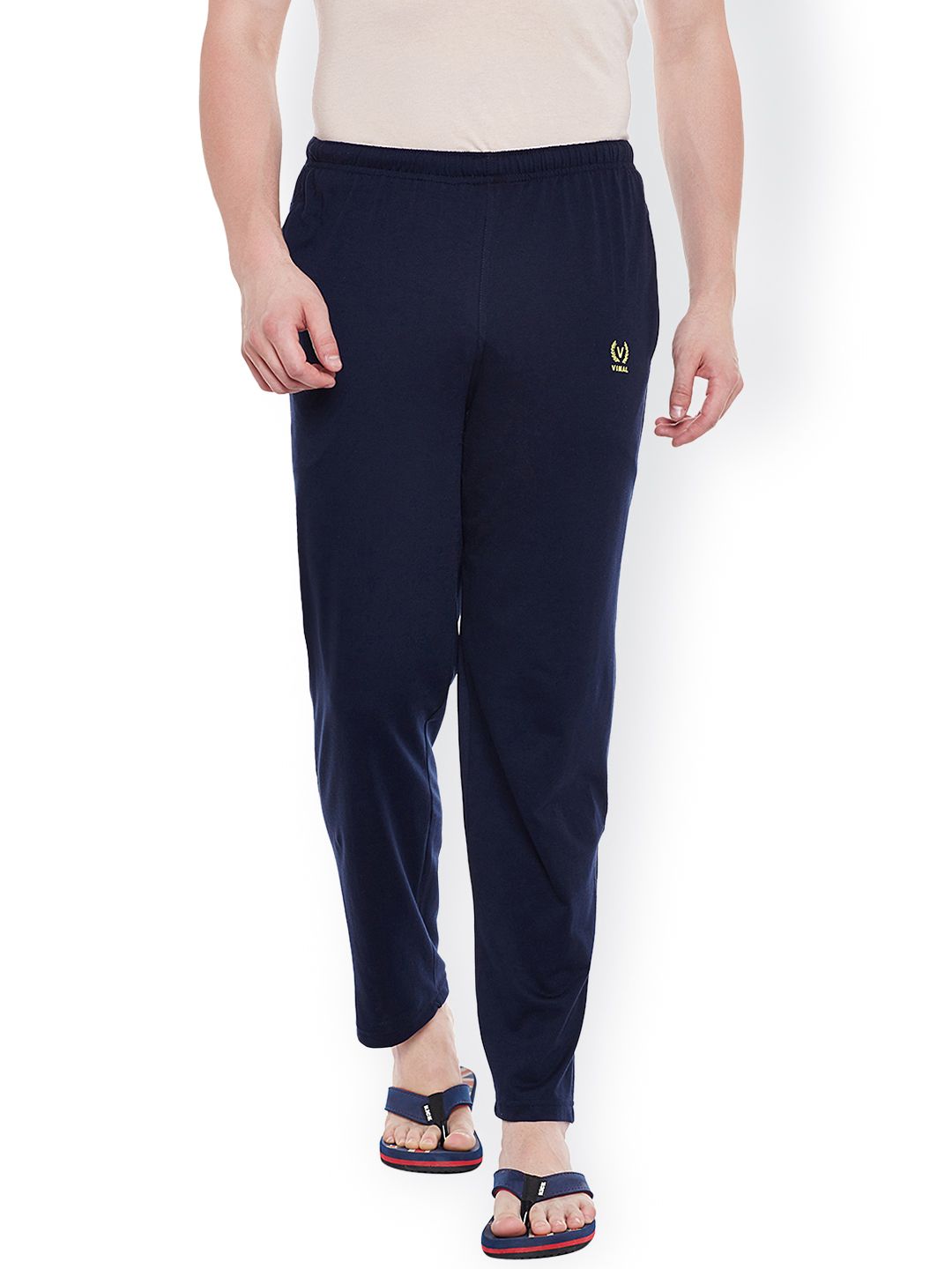mack jonney VIMAL Men Navy Blue Solid Lounge Pants-picture-33