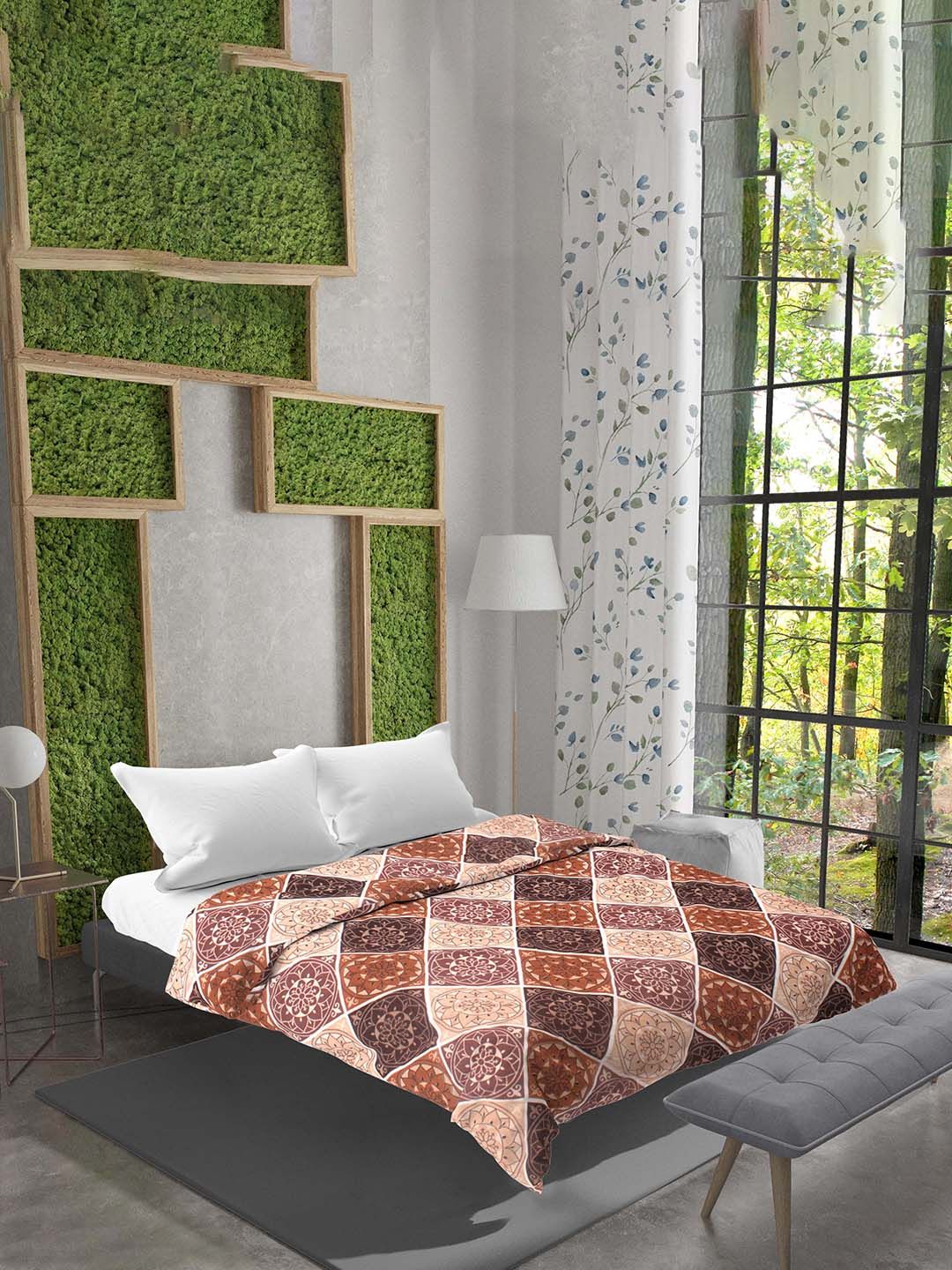 AAZEEM Brown & Beige Printed Double Queen Bedding Set-picture-37